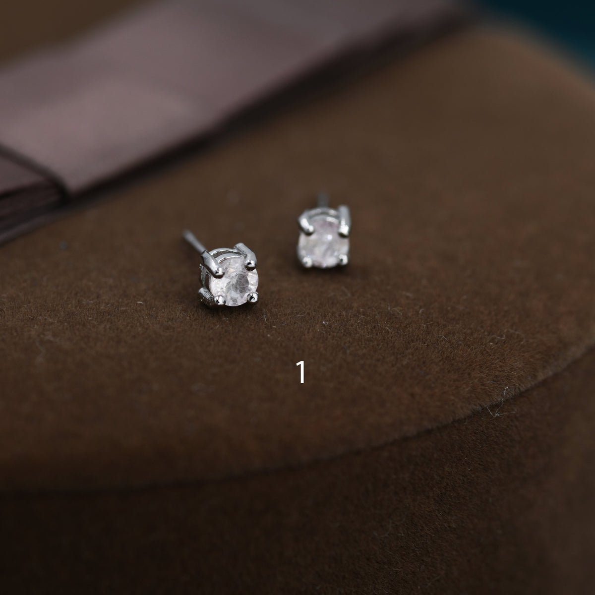 Natural Raw Tourmaline Stone Stud Earrings in Sterling Silver - Genuine Tourmaline Crystal Stud Earrings - Semi Precious Gemstone
