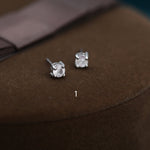 Natural Raw Tourmaline Stone Stud Earrings in Sterling Silver - Genuine Tourmaline Crystal Stud Earrings - Semi Precious Gemstone