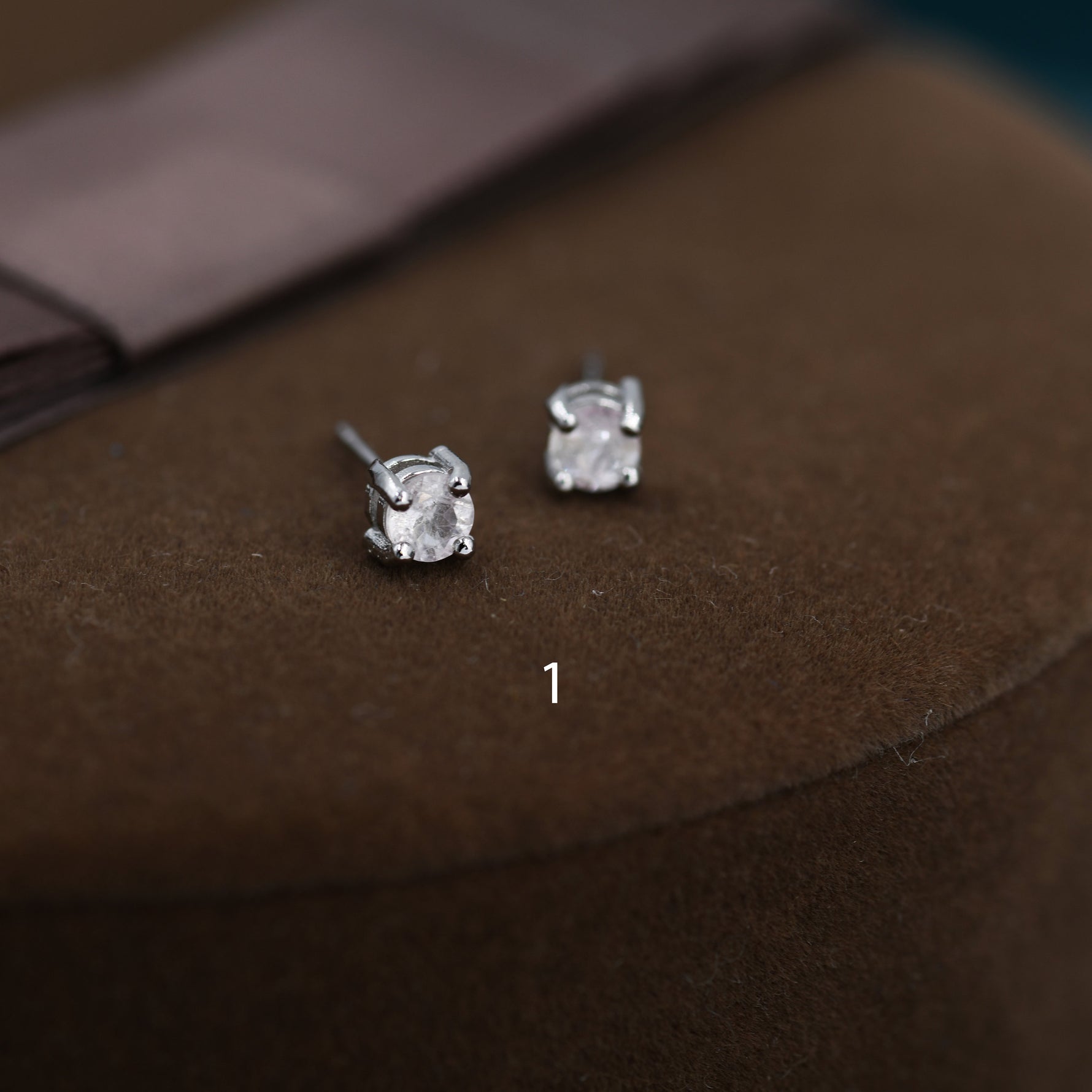 Natural Raw Tourmaline Stone Stud Earrings in Sterling Silver - Genuine Tourmaline Crystal Stud Earrings - Semi Precious Gemstone