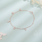 Sterling Silver Tiny CZ Moon and Star Bracelet, Silver or Gold or Rose gold, Moon and Star Charm Bracelet, Celestial Jewellery