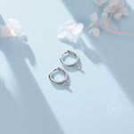 Extra Tiny CZ Huggie Hoop Earrings in Sterling Silver, Silver or Gold, Geometric Hoop Earrings, Green, Blue, Pink, Purple or Clear CZ