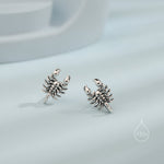Tiny Scorpion Stud Earrings in Sterling Silver, Oxidised Finish, Scorpion Earrings