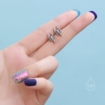 Tiny Scorpion Stud Earrings in Sterling Silver, Oxidised Finish, Scorpion Earrings