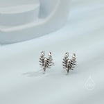 Tiny Scorpion Stud Earrings in Sterling Silver, Oxidised Finish, Scorpion Earrings