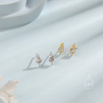 Extra Tiny CZ Crystal with Dot Trio Stud Earrings, Dot Earrings, Sparkly Earrings, Minimalist Extra Small earrings