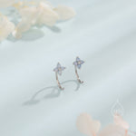 Extra Tiny Hydrangea Flower Huggie Hoop Earrings in Sterling Silver, Silver or Gold, Hydrangea Earrings