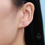 Lightning Bolt Huggie Hoop Earrings in Sterling Silver, Silver, Gold, or Rose Gold, Lightning Bolt Hoop Earrings, Lightning Bolt