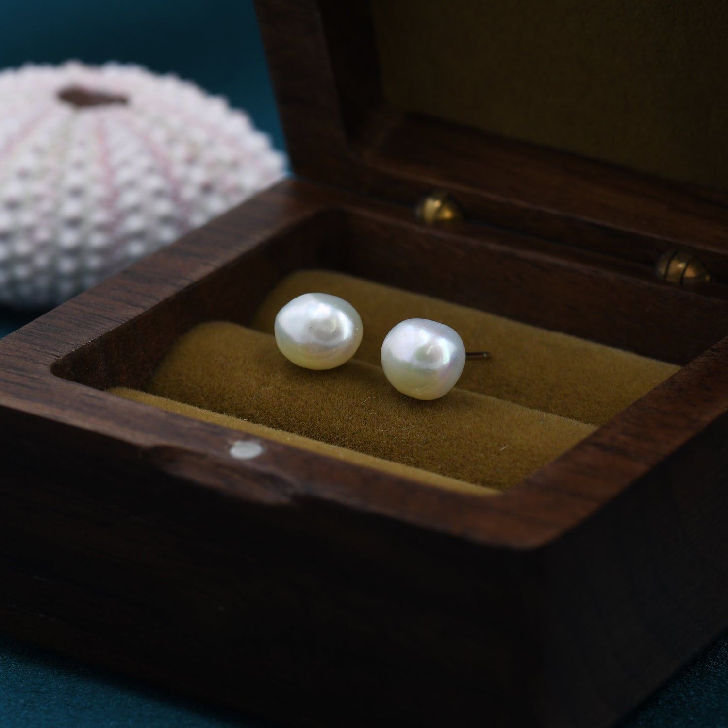 Genuine Fresh Water Pearls Drop Stud Earrings in Sterling Silver, Baroque Pearl, Keshi Pearl Earrings, Simple and Minimalist, Contemporary