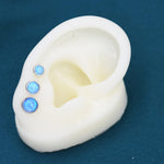 Sterling Silver Blue Opal Stone Crystal Stud Earrings. 4mm, 5mm and 6mm, Gold or Silver, Round Minimalist Opal Earings
