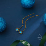 Blue Opal Planet Threader Earrings in Sterling Silver, Silver or Gold, Opal Planet Ear Threaders, 9cm long threaders