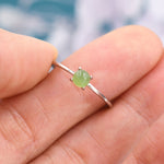 Genuine Green Jade Ring in Sterling Silver, US 5 - 8, Natural Jade Ring, Tiny Jade Ring? 4mm Jade Ring