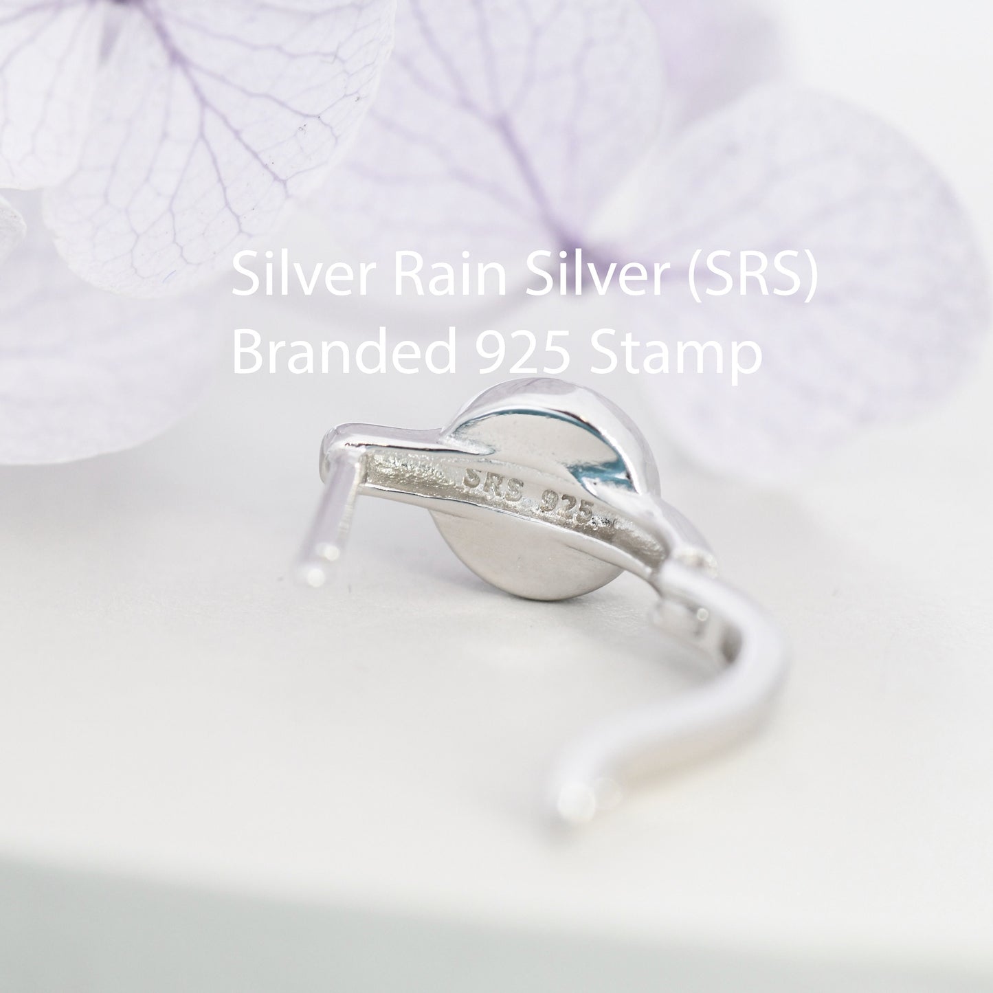 Moonstone Huggie Hoop Earrings in Sterling Silver, 5mm Moonstone Hoops, Moonstone Hoops, Simulated Moonstone Hoops