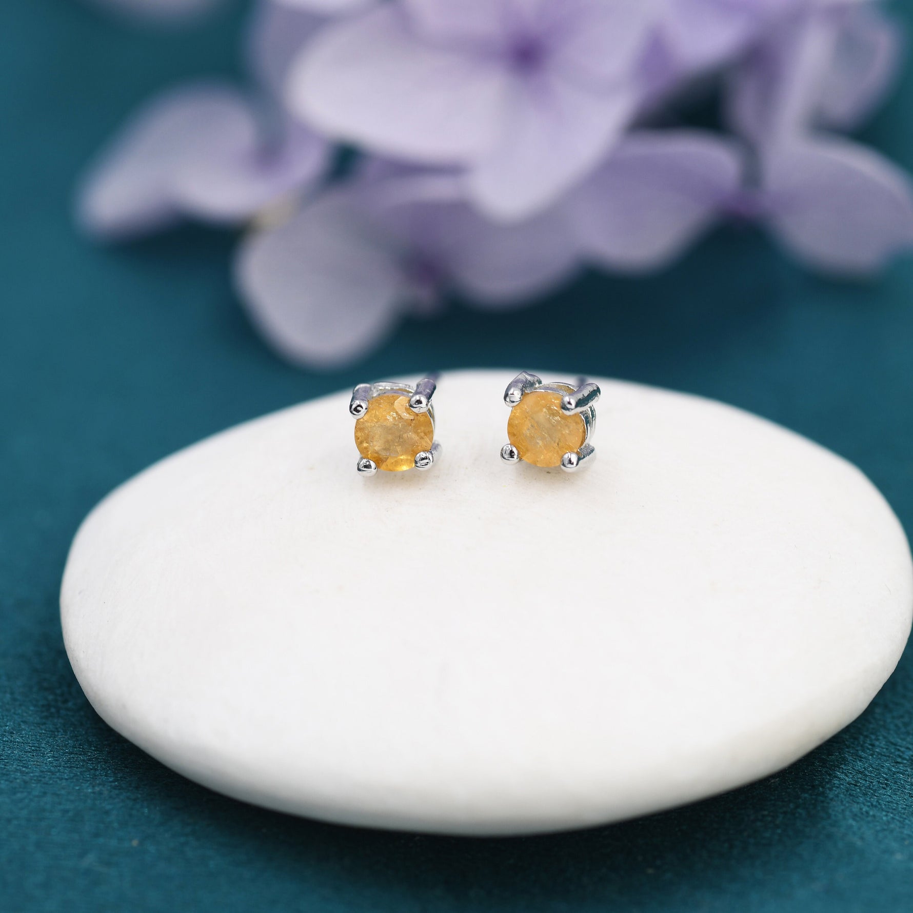 Natural Raw Tourmaline Stone Stud Earrings in Sterling Silver - Genuine Tourmaline Crystal Stud Earrings - Semi Precious Gemstone