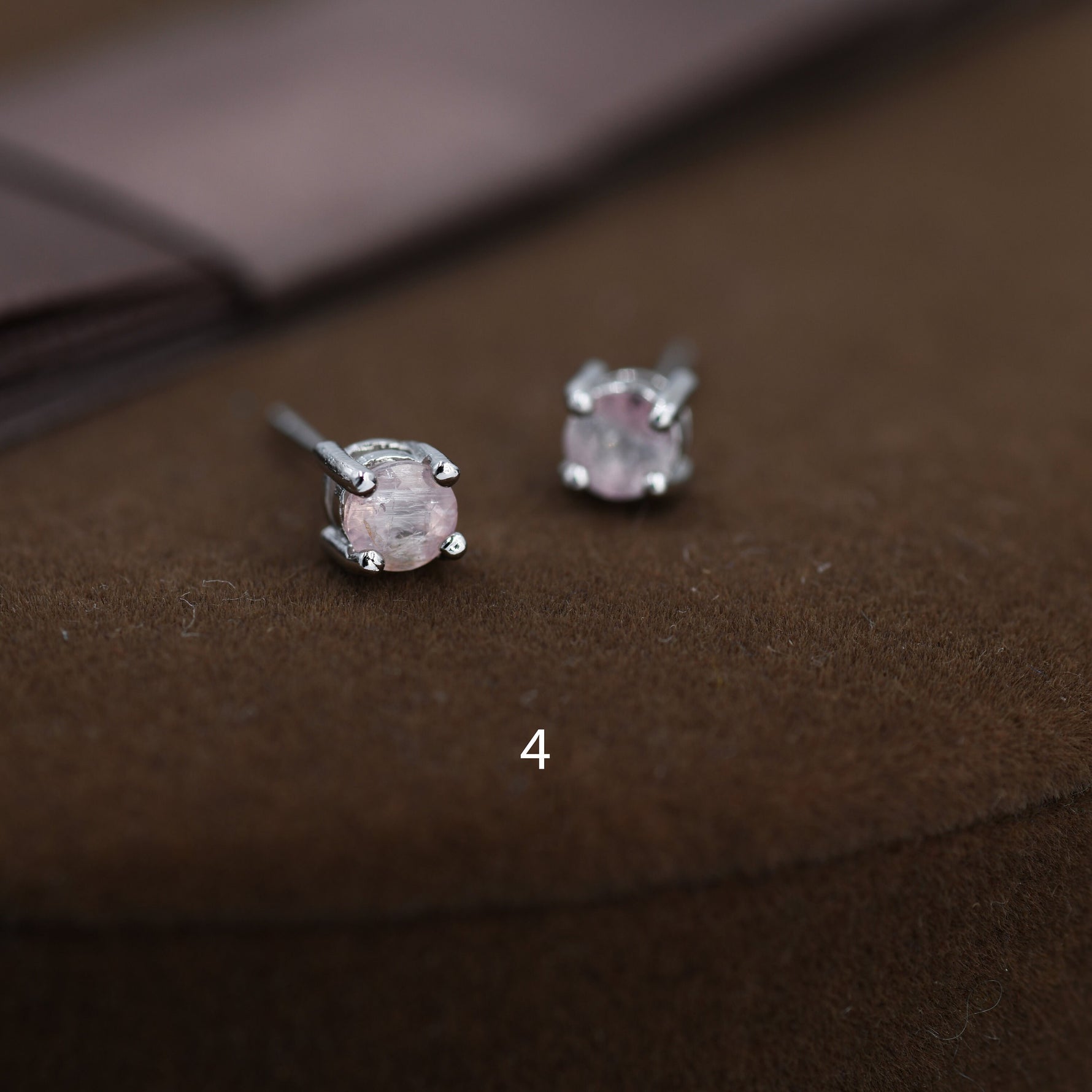 Natural Raw Tourmaline Stone Stud Earrings in Sterling Silver - Genuine Tourmaline Crystal Stud Earrings - Semi Precious Gemstone