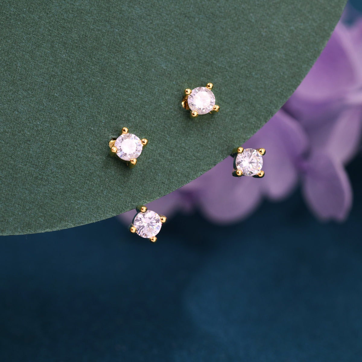 Double CZ Ear Jacket in Sterling Silver, Silver or Gold, Front and Back Earrings, Two Part Earrings