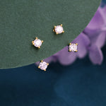 Double CZ Ear Jacket in Sterling Silver, Silver or Gold, Front and Back Earrings, Two Part Earrings