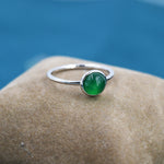 6mm Green Onyx Bezel Gemstone Ring