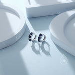 Tiny 6mm Huggie Hoop Earrings in Sterling Silver, Silver or Gold, 4mm Geometric Hoop Earrings, Green, Blue, Purple, Rainbow or Clear CZ