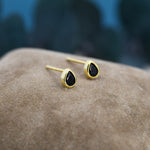Extra Tiny CZ Droplet Stud Earrings in Sterling Silver, Silver or Gold, 5 colors