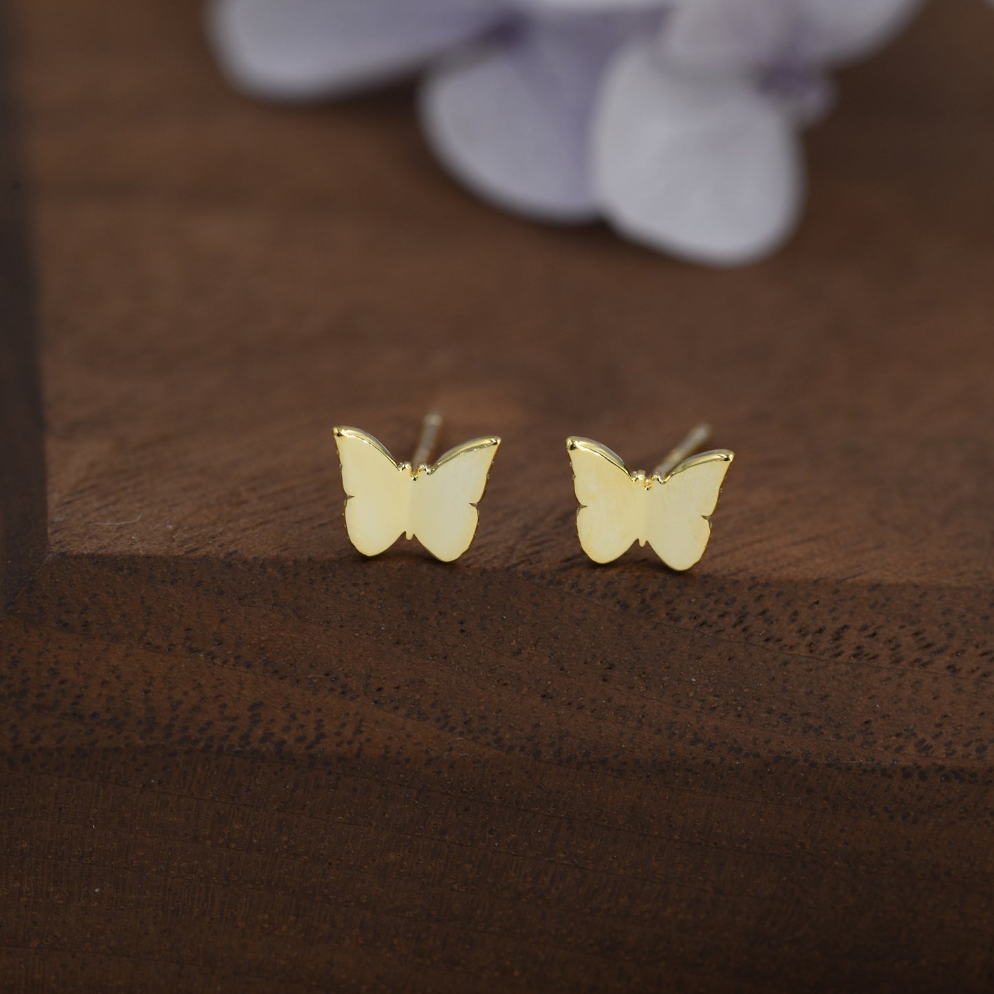 Small Pair Butterfly Stud Earrings in Sterling Silver, Silver, Gold or Rose Gold, Butterfly Earrings, Animal Earrings, Butterfly Earrings