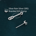Double CZ Ear Jacket in Sterling Silver, Two Way Earrings, Silver or Gold, Front and Back Earrings, Two Part Earrings