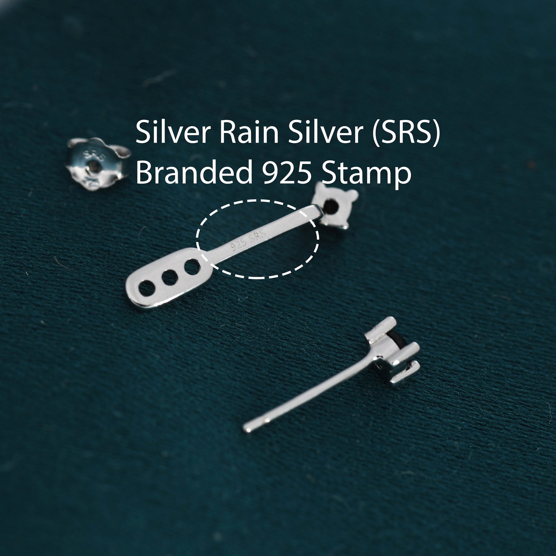Double CZ Ear Jacket in Sterling Silver, Two Way Earrings, Silver or Gold, Front and Back Earrings, Two Part Earrings