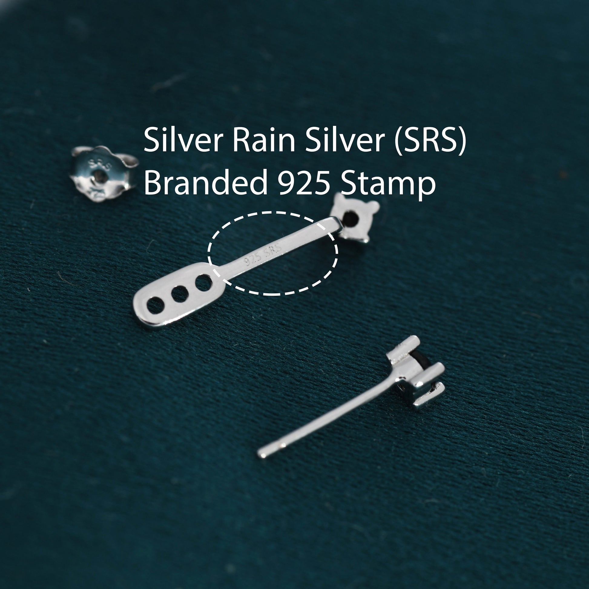 Double Sapphire Blue CZ Ear Jacket in Sterling Silver, Silver or Gold, Front and Back Earrings, Two Part Earrings