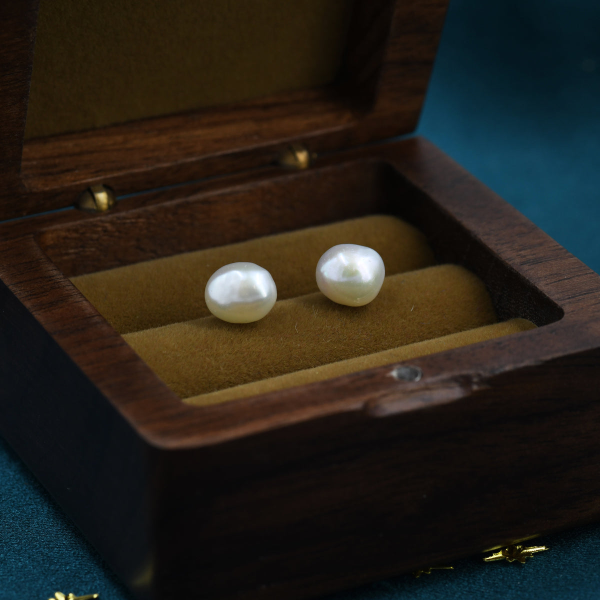 Genuine Fresh Water Pearls Drop Stud Earrings in Sterling Silver, Baroque Pearl, Keshi Pearl Earrings, Simple and Minimalist, Contemporary