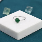 6mm Green Onyx Bezel Gemstone Ring
