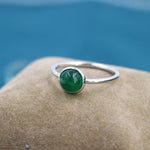 6mm Green Onyx Bezel Gemstone Ring