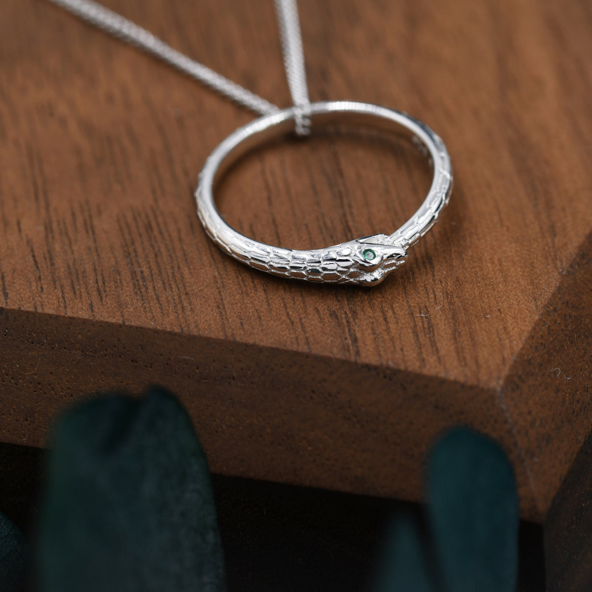 Ouroboros Snake Ring Holder Necklace