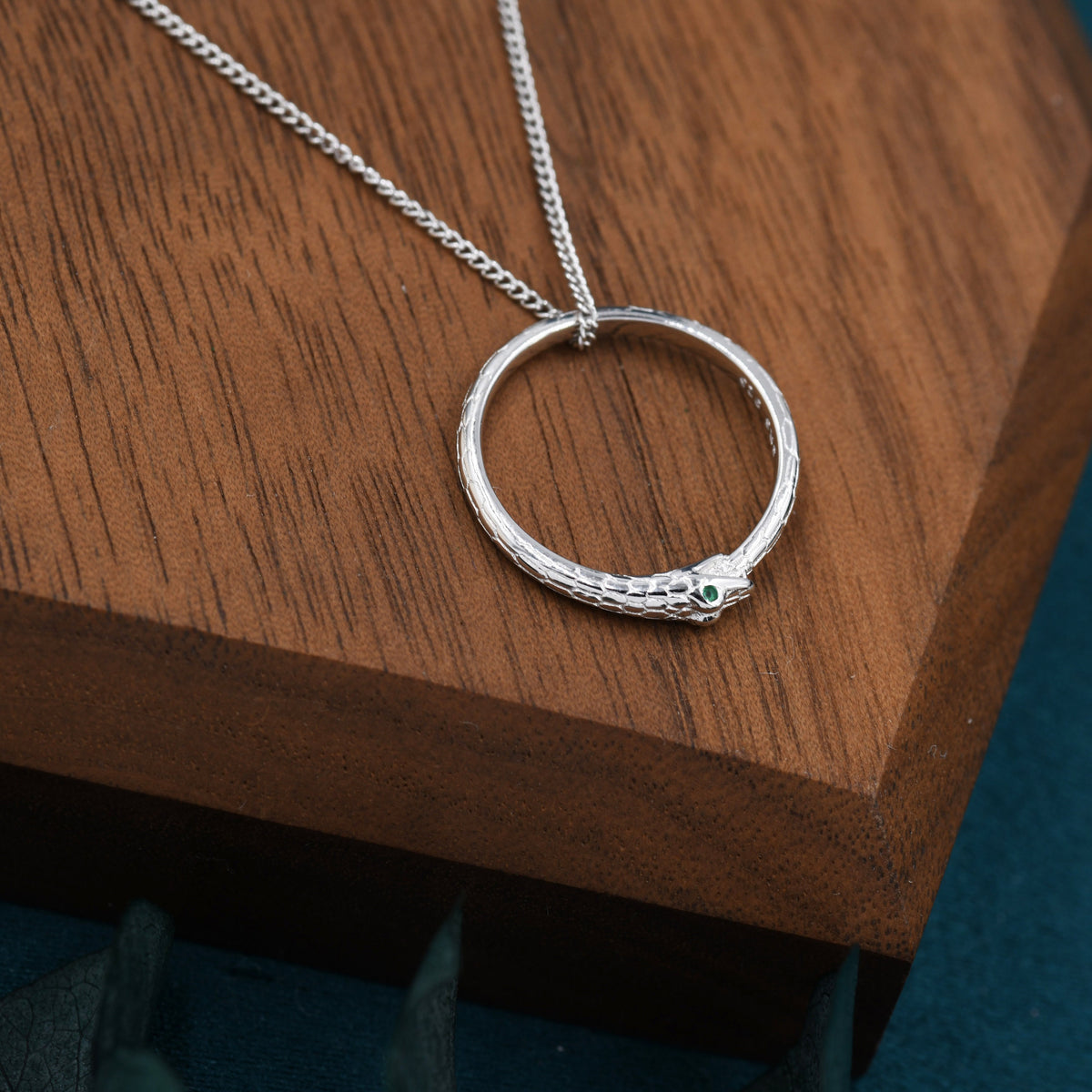 Ouroboros Snake Ring Holder Necklace