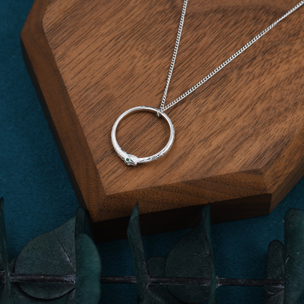 Ouroboros Snake Ring Holder Necklace