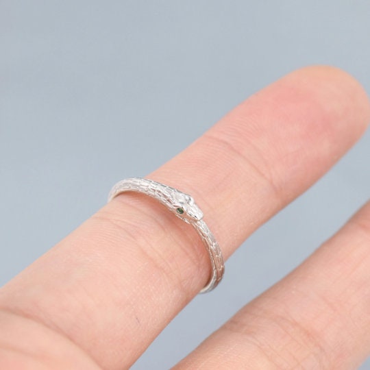 Sterling Silver Ouroboros Snake Ring Pendant Necklace, Eternity Ring in Sterling Silver with a Chain, Snake Necklace, Small Snake Necklace