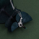 Very Small Giraffe Necklace in Sterling Silver, Adjustable 16'' - 18''; - Cute Quirky and Fun Jewellery, Giraffe Pendant Necklace