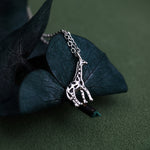 Very Small Giraffe Necklace in Sterling Silver, Adjustable 16'' - 18''; - Cute Quirky and Fun Jewellery, Giraffe Pendant Necklace