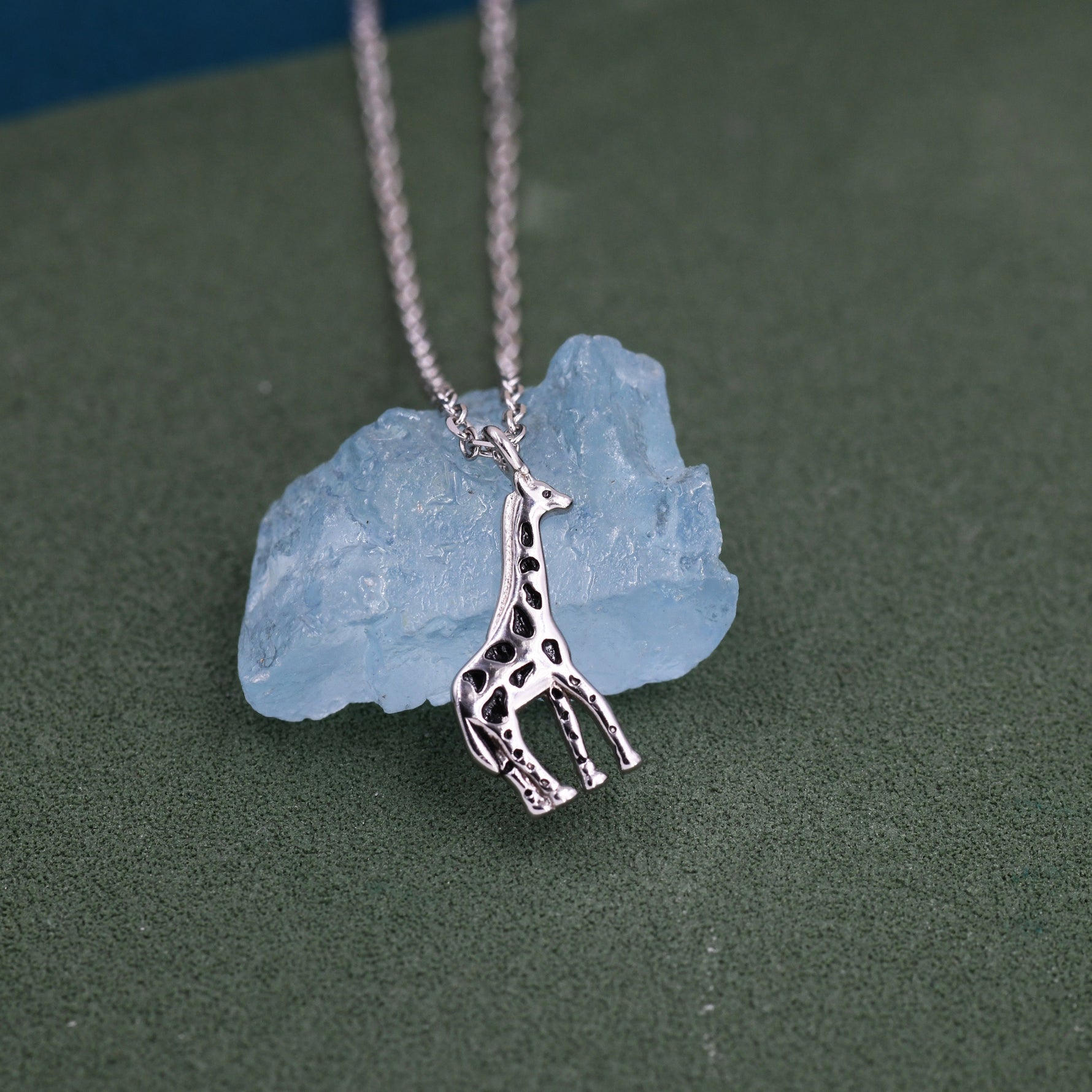 Very Small Giraffe Necklace in Sterling Silver, Adjustable 16'' - 18''; - Cute Quirky and Fun Jewellery, Giraffe Pendant Necklace