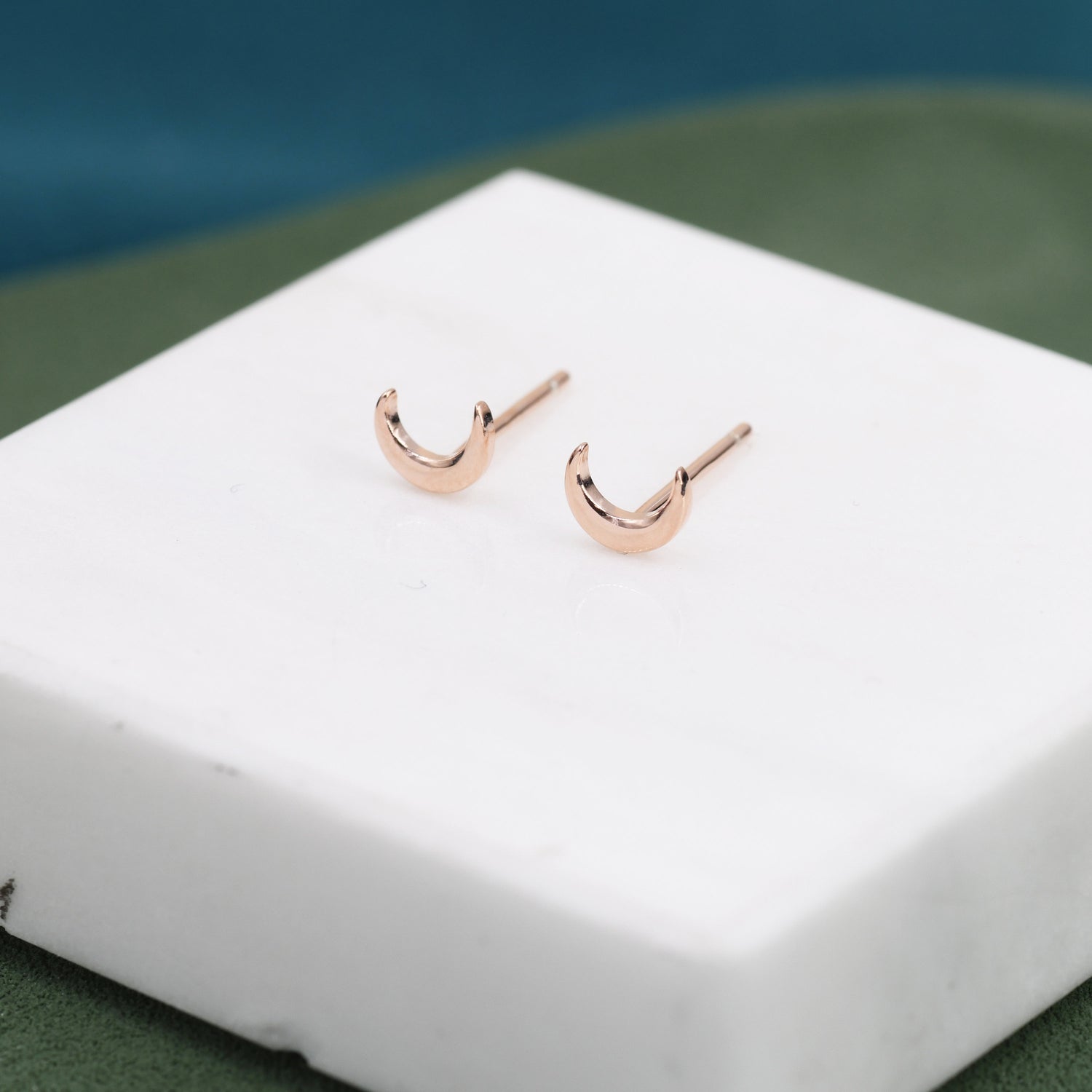 Extra Tiny Crescent Moon Stud Earrings in Sterling Silver - Silver or Gold or Rose Gold - New Moon Earrings - Petite Stud Earrings
