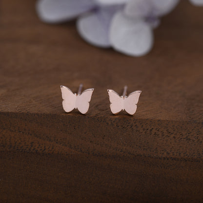 Small Pair Butterfly Stud Earrings in Sterling Silver, Silver, Gold or Rose Gold, Butterfly Earrings, Animal Earrings, Butterfly Earrings