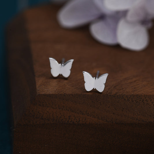 Small Pair Butterfly Stud Earrings in Sterling Silver, Silver, Gold or Rose Gold, Butterfly Earrings, Animal Earrings, Butterfly Earrings