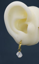 Sterling Silver White Jade Donut Huggie Hoop Earrings, Detachable Natural White Jade Coin Charm Dangle Hoop Earrings, Silver or Gold