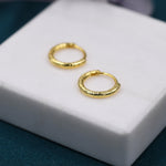 Crumbled Foil Effect Hoop Earrings, 6mm or 8mm, Silver, Gold or Rose Gold, Foil Earrings, Organic Shape Hoops, Hammered Hoops