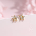 CZ Star Stud Earrings in Sterling Silver, Silver, Gold or Rose Gold, Open Star Earrings, Sunburst Earrings, Celestial