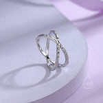 Hammered X Crossover Stacking Ring