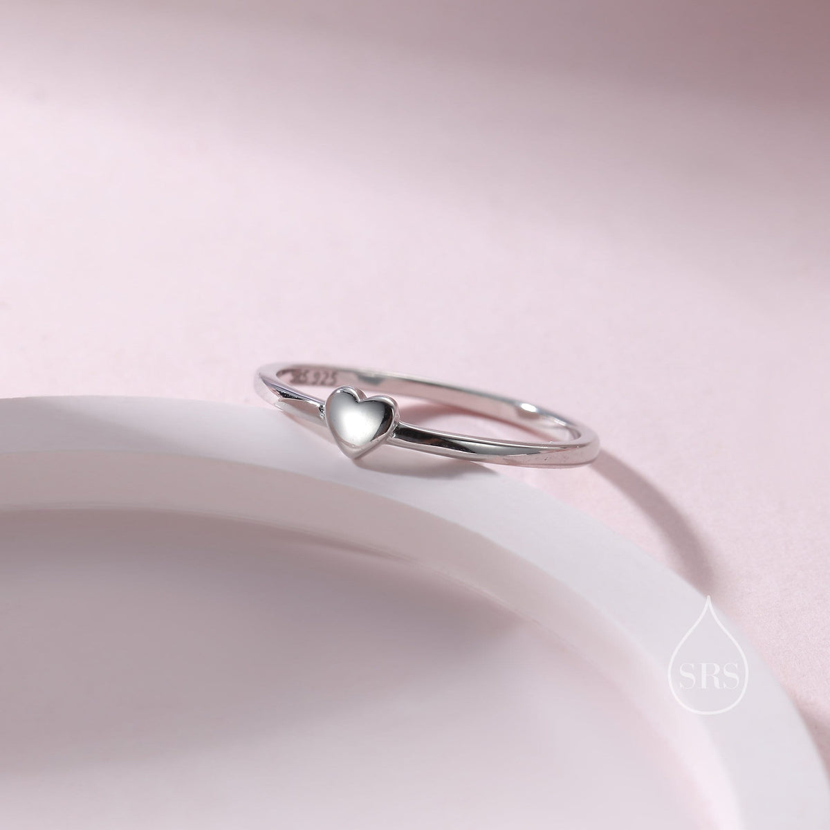 Extra Tiny Heart Ring in Sterling Silver, Silver Heart Ring in US 5 - 8? Sweet Heart Ring, Extra Small Heart Ring