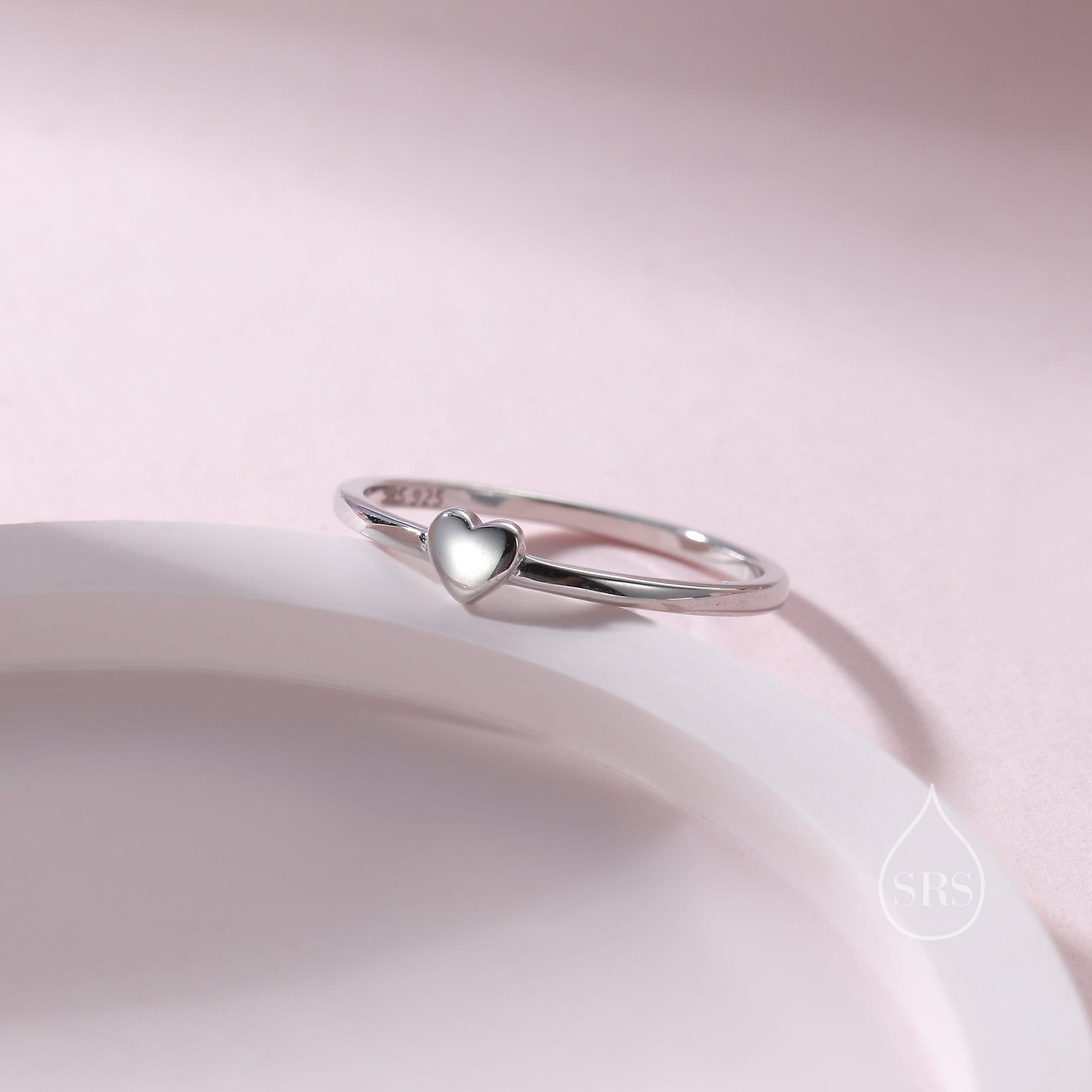 Extra Tiny Heart Ring in Sterling Silver, Silver Heart Ring in US 5 - 8? Sweet Heart Ring, Extra Small Heart Ring