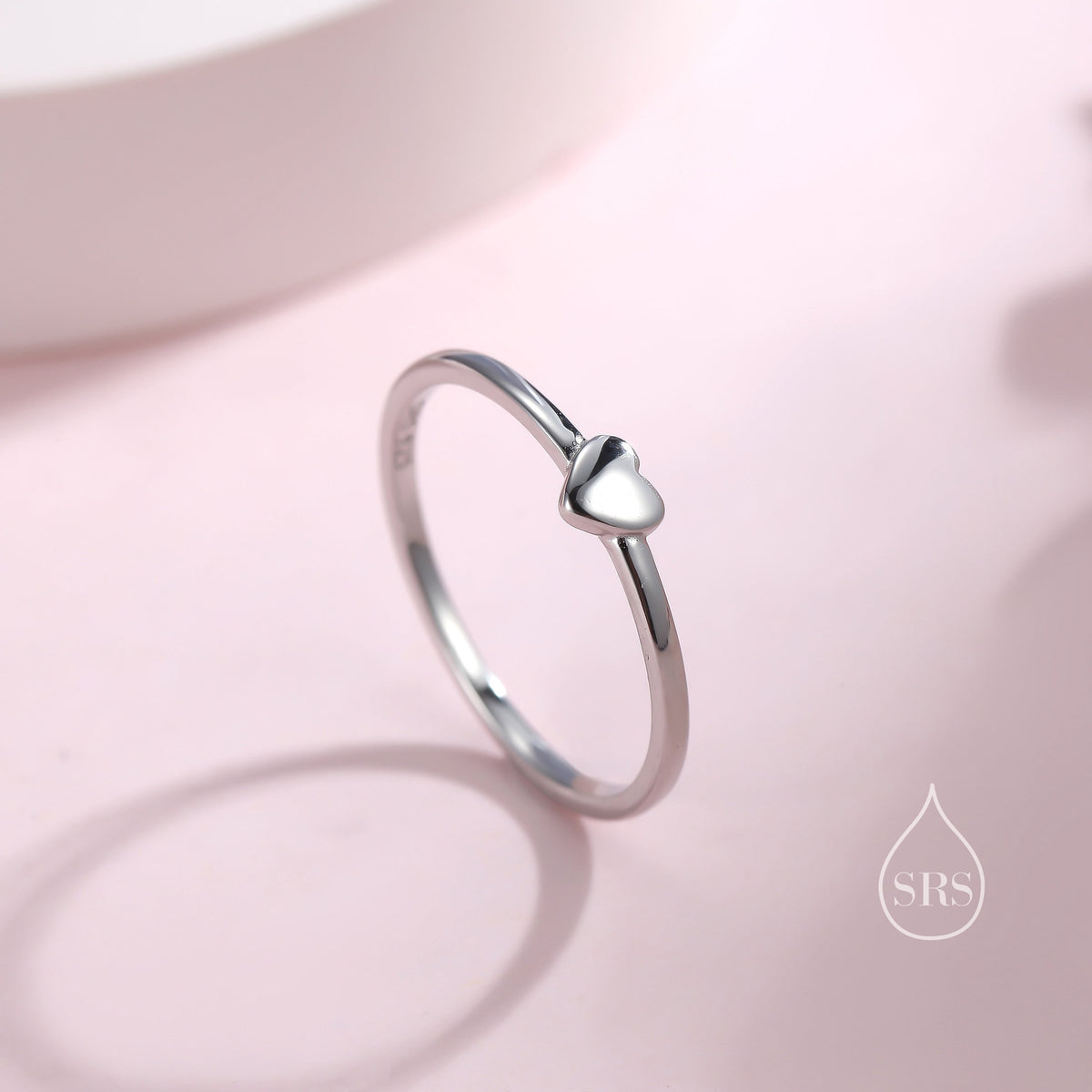 Extra Tiny Heart Ring in Sterling Silver, Silver Heart Ring in US 5 - 8? Sweet Heart Ring, Extra Small Heart Ring