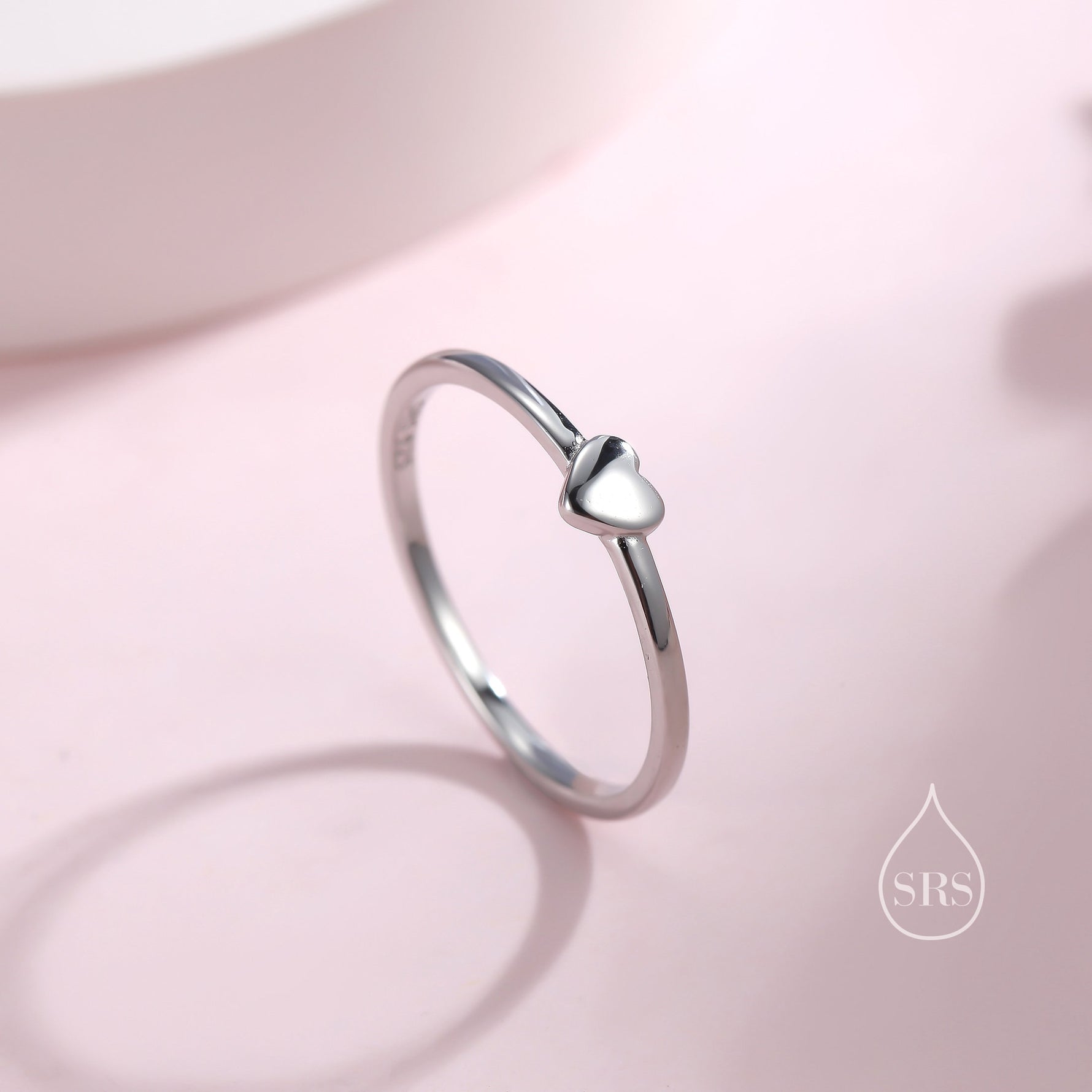 Extra Tiny Heart Ring in Sterling Silver, Silver Heart Ring in US 5 - 8? Sweet Heart Ring, Extra Small Heart Ring