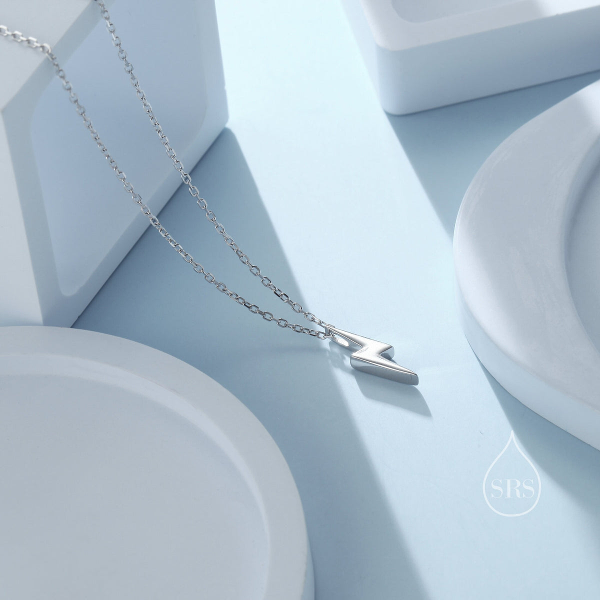 Tiny Lightning Bolt Pendant Necklace in Sterling Silver, Cute Bolt Necklace, Small Lightning Bolt Necklace