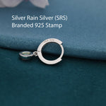 Sterling Silver Dangling Black Opal Hoop Earrings, Lab Created Black Opal Charm Dangle Hoop Earrings, Silver or Gold